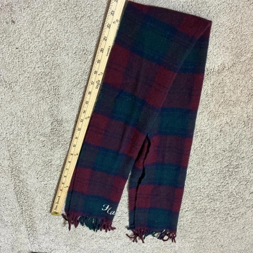 Harvard‎ Tartan Plaid Lambswool Scarf Embroidered Initials Made in Scotland